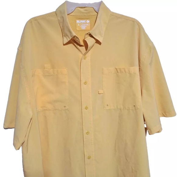 Reel Legends Other - Reel Legends Shadester Performance Fishing Short Sleeve Shirt Men's L Yellow